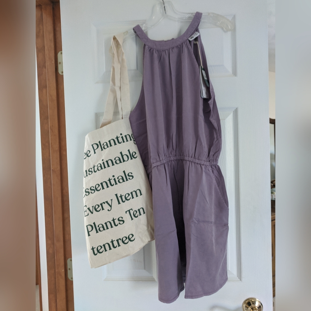 Tentree Cypress Dress and Tote Bag